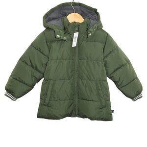 NWT Baby Gap Toddler Puffer Coat 3T ColdControl Max Green Hooded Winter Jacket